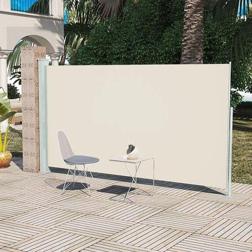 vidaXL Wind-/zonnescherm uittrekbaar 160x300 cm crèmekleurig, Tuin en Terras, Parasols, Nieuw, Verzenden