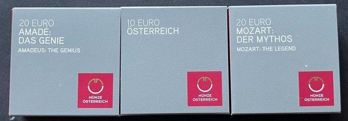 Oostenrijk. 10 Euro / 20 Euro 2016 (3 stuks) Proof (Zonder, Postzegels en Munten, Munten | Europa | Euromunten