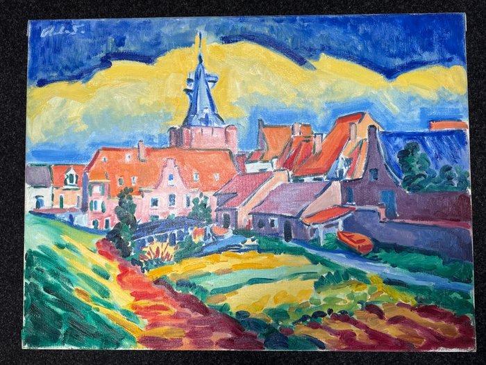 Roland van den Berg (1950-2007) - Elburg, Antiek en Kunst, Kunst | Schilderijen | Modern