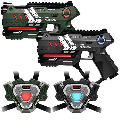 Light Battle Connect Laserguns + 2 Vesten - Groen/Grijs, Kinderen en Baby's, Speelgoed | Buiten | Actiespeelgoed, Nieuw, Ophalen of Verzenden