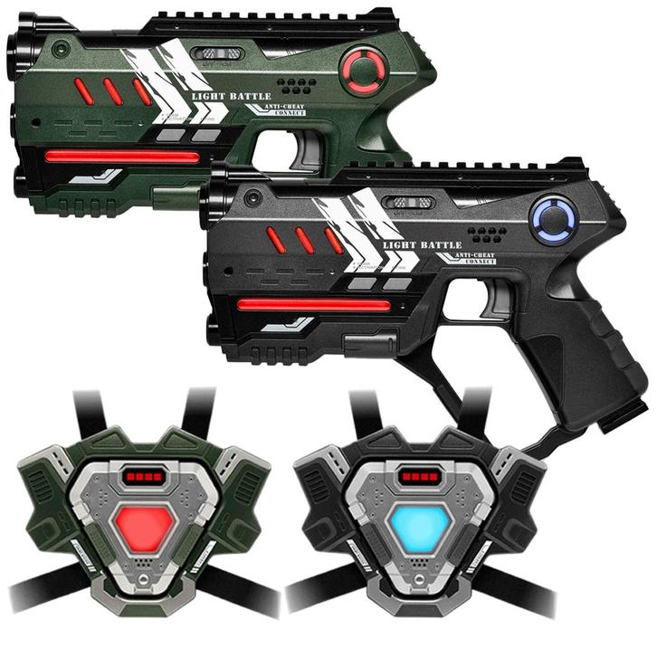 Light Battle Connect Laserguns + 2 Vesten - Groen/Grijs, Kinderen en Baby's, Speelgoed | Buiten | Actiespeelgoed, Nieuw, Ophalen of Verzenden