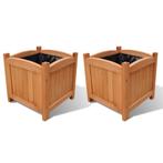 vidaXL Plantenbakken verhoogd 2 st 30x30x30 cm hout, Tuin en Terras, Bloempotten, Verzenden, Nieuw