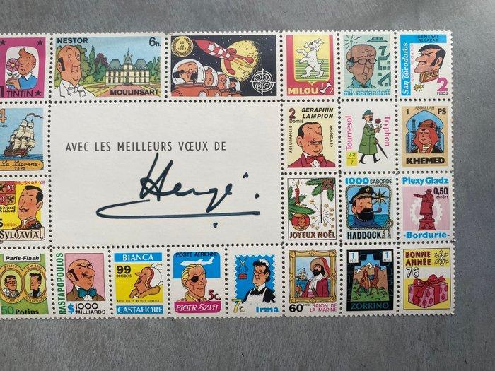 Document - Hergé - Carte de voeux Tintin - Bloc-feuillets de, Boeken, Stripverhalen