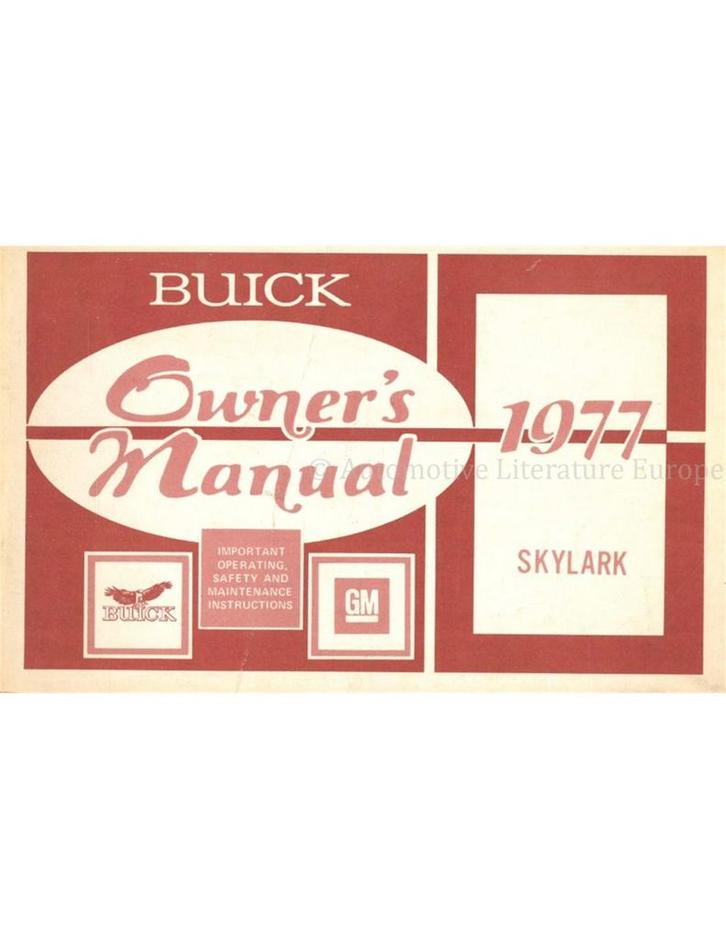 1977 BUICK SKYLARK INSTRUCTIEBOEKJE ENGELS, Auto diversen, Handleidingen en Instructieboekjes
