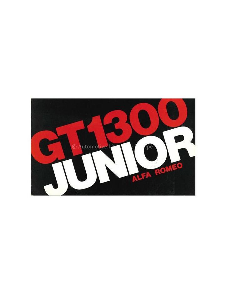 1971 ALFA ROMEO GT JUNIOR 1300 BROCHURE ENGELS, Boeken, Auto's | Folders en Tijdschriften, Ophalen of Verzenden