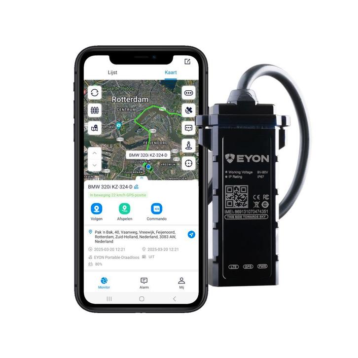 Slimme GPS Tracker  met 12V aansluiting en realtime volg app, Doe-het-zelf en Bouw, Meetapparatuur, Elektriciteit, Nieuw, Verzenden