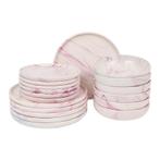 Service de table Marena - gris et violet - 18 pièces | 6, Huis en Inrichting, Verzenden