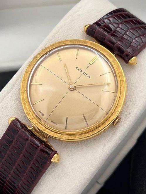 Certina - Zonder Minimumprijs - 18K GP Crosshair Mechanical, Handtassen en Accessoires, Horloges | Heren