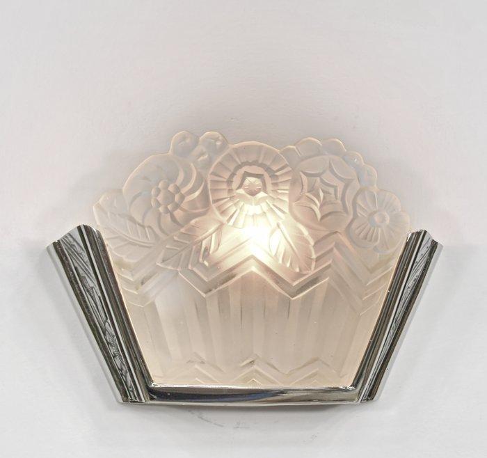 Noverdy - Wandlamp - nickeled bronze - paar - 1930 art deco, Antiek en Kunst, Antiek | Meubels | Stoelen en Sofa's