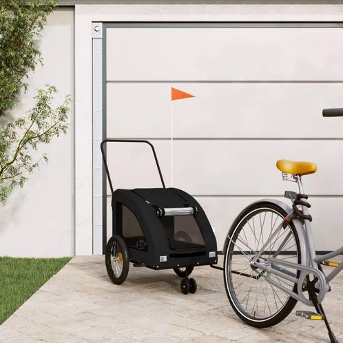 vidaXL Hondenfietstrailer oxford stof en ijzer zwart, Dieren en Toebehoren, Overige Dieren-accessoires, Nieuw, Verzenden