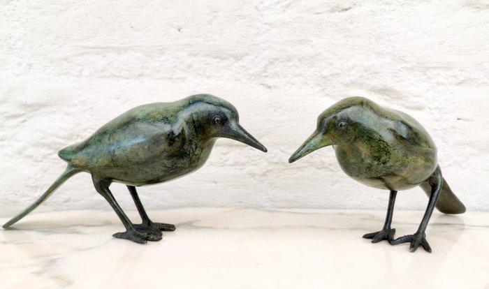 Beeldje - A pair of bronze birds - Brons, Antiek en Kunst, Curiosa en Brocante