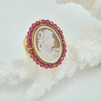 Argent, Plaqué or - Bague - Camée incisé à la main, Antiek en Kunst