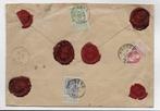 Belgique 1907/1910 - 2 documents postaux (1 assuré et 1, Postzegels en Munten, Gestempeld