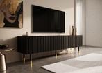 TV-Meubel mat zwart 180x51x36 greeploze deuren, Nieuw, 150 tot 200 cm, Overige materialen, 25 tot 50 cm
