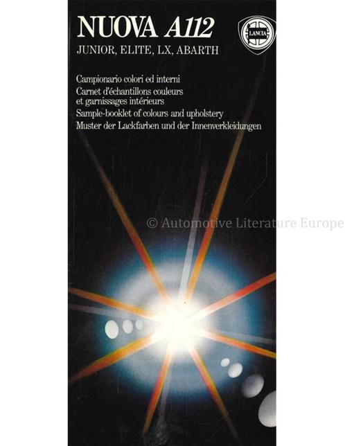 1982 LANCIA A112 KLEUREN & INTERIEUR BROCHURE, Boeken, Auto's | Folders en Tijdschriften