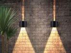10 x 12W LED zwart Wandlamp rond duo licht..., Tuin en Terras, Buitenverlichting, Ophalen, Nieuw