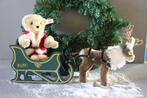 Steiff: Teddybeer kerstman met arreslee en rendier - Ours en