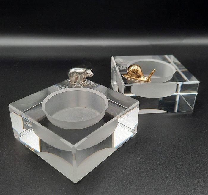 Baccarat - Kaarsenstandaard met oor (2) - Kristal,, Antiek en Kunst, Antiek | Meubels | Tafels