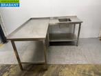 RVS Spoeltafel Hoekspoeltafel met onderschap 180 x 171 x, Zakelijke goederen, Ophalen of Verzenden, Nieuw in verpakking