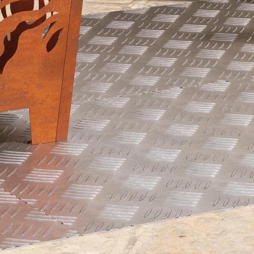 vidaXL Aluminium Checker Platen 4 stuks Antislip 100x50 cm, Doe-het-zelf en Bouw, Ladders en Trappen, Nieuw, Verzenden