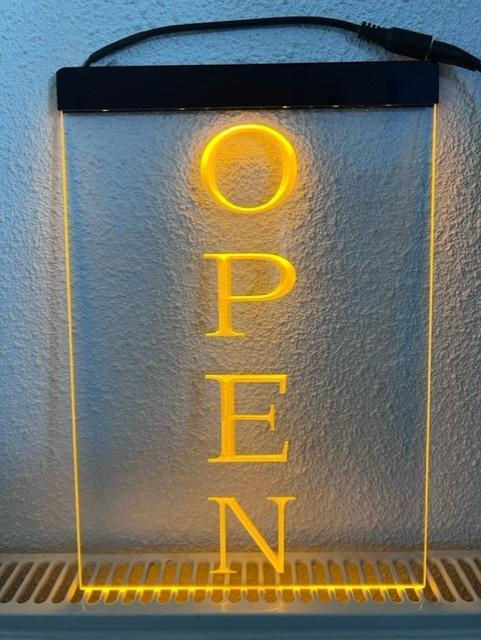 OPEN neon bord lamp LED verlichting reclame lichtbak VERTICA, Huis en Inrichting, Lampen | Overige, Nieuw, Verzenden