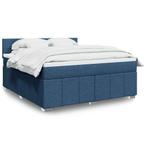 vidaXL Boxspring met matras stof blauw 180x200 cm, Verzenden, Nieuw