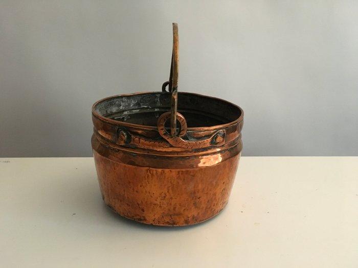 Pan - Koper, Tin lining - Mooie koperen kookketel, Antiek en Kunst, Curiosa en Brocante
