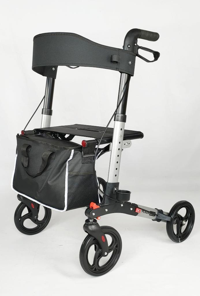 Rollator Plaza Lite Dubbel Opvouwbaar Silver (Nieuw), Diversen, Rollators, Nieuw, Lichtgewicht, Opvouwbaar, Ophalen of Verzenden