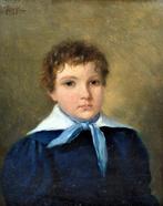 European School - Portrait of a boy (XIX), Antiek en Kunst, Kunst | Schilderijen | Klassiek