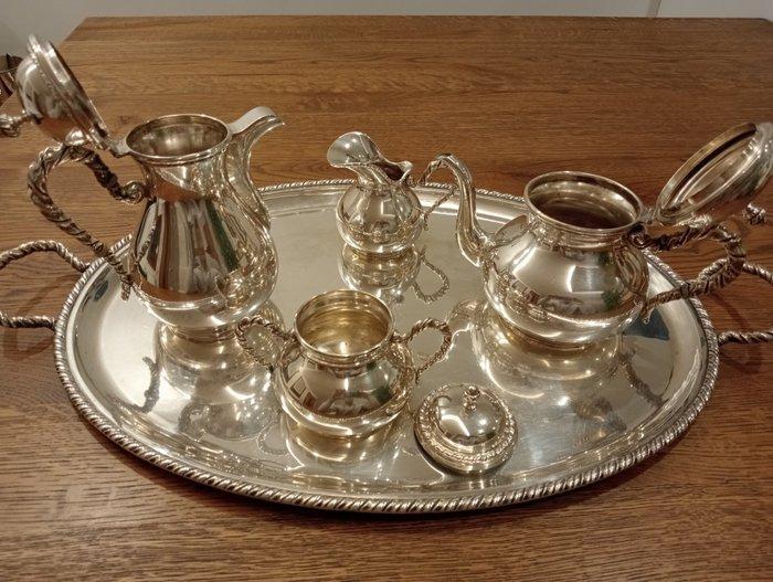 Koffie- en theeservies (5) - .800 zilver - San Marco Style, Antiek en Kunst, Antiek | Zilver en Goud
