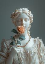 CREATIVE_HUB - Delicate opale statue with rose, Nieuw