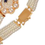 Armband - 18 karaat Geel goud - 0.30ct. tw. Saffier, Handtassen en Accessoires, Armbanden, Nieuw