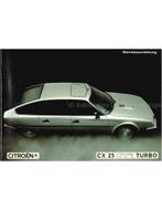 1986 CITROEN CX 25 GTI TURBO INSTRUCTIEBOEKJE DUITS, Auto diversen, Handleidingen en Instructieboekjes