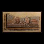 Romain antique Fragment dune mosaïque avec limage de deux