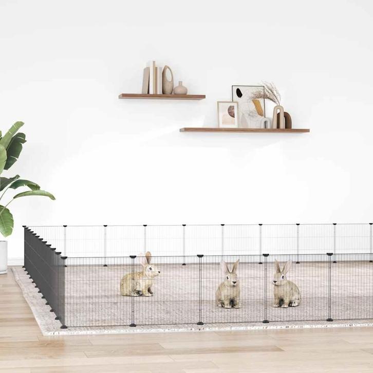 vidaXL Huisdierenkooi met deur 44 panelen 35x35 cm staal, Animaux & Accessoires, Rongeurs & Lapins | Cages & Clapiers, Envoi