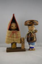 Traditionele Kokeshi-poppen - Kunisada Chuji Samurai - Japan, Antiek en Kunst