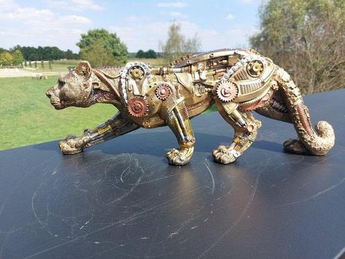 Statue, panter steam punk - 21 cm - Céramique, Antiek en Kunst, Kunst | Designobjecten