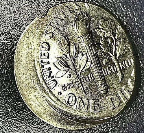 Verenigde Staten. Roosevelt Dime Coin 35% Off Center As Well, Postzegels en Munten, Munten | Europa | Niet-Euromunten