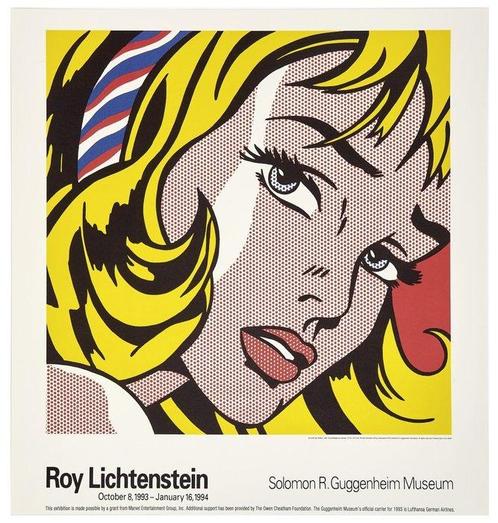 Roy Lichtenstein (after) - Girl with Hair Ribbon - Jaren, Antiquités & Art, Art | Peinture | Moderne