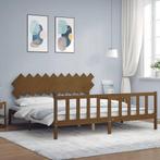 vidaXL Cadre de lit avec tête de lit marron miel, Maison & Meubles, Chambre à coucher | Lits, Neuf, Verzenden