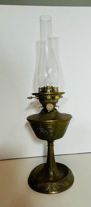 Hinks (custom) - Olielamp - Messing, Glas - Olielamp hinks, Antiek en Kunst, Curiosa en Brocante