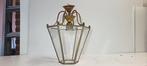 Lantaarn - Glas, Messing - lantaarn met matglazen, Antiek en Kunst