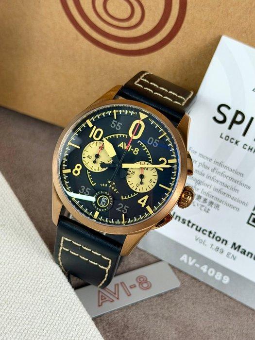 AVI-8 - Spitfire Lock Chronograph Void Black - Zonder, Handtassen en Accessoires, Horloges | Heren