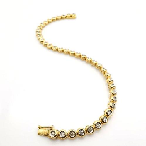 Armband - 18 karaat Geel goud - 1.17ct. tw. Diamant, Handtassen en Accessoires, Armbanden