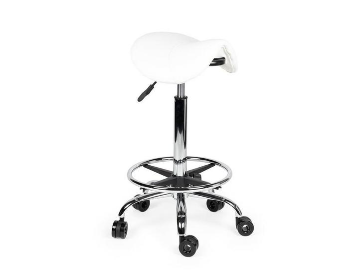 Kapperskruk Wit - Hoge uitvoering met Voetsteun, Huis en Inrichting, Krukjes, Nieuw, In hoogte verstelbaar