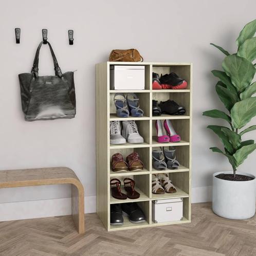 vidaXL Schoenenrek 54x34x100,5 cm bewerkt hout sonoma, Huis en Inrichting, Kasten | Schoenenkasten, Nieuw, Verzenden