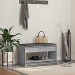 vidaXL Hallenbank met kussen met plank Grijze Sonoma 83 x 38, Verzenden, Nieuw