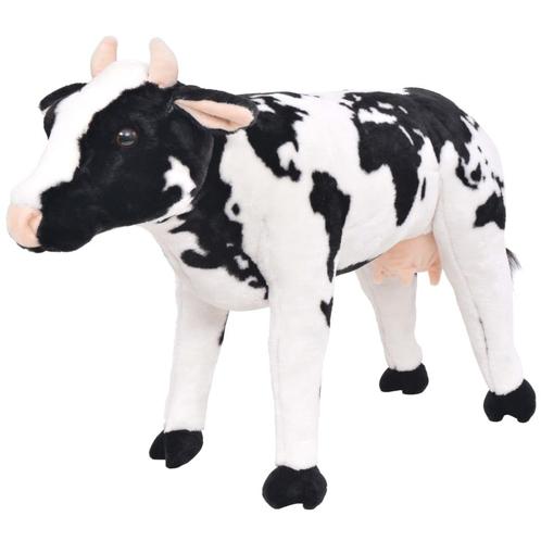vidaXL Speelgoedkoe staand XXL pluche zwart en wit, Kinderen en Baby's, Speelgoed | Knuffels en Pluche, Nieuw, Verzenden