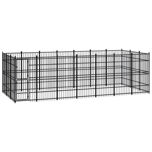 vidaXL Hondenkennel 19,35 m² staal, Dieren en Toebehoren, Hondenbenches, Nieuw, Verzenden