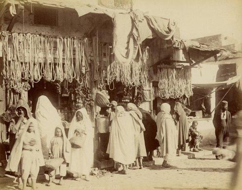 J. Garrigues (XIX) - Epiciers arabes, Antiek en Kunst, Kunst | Tekeningen en Fotografie
